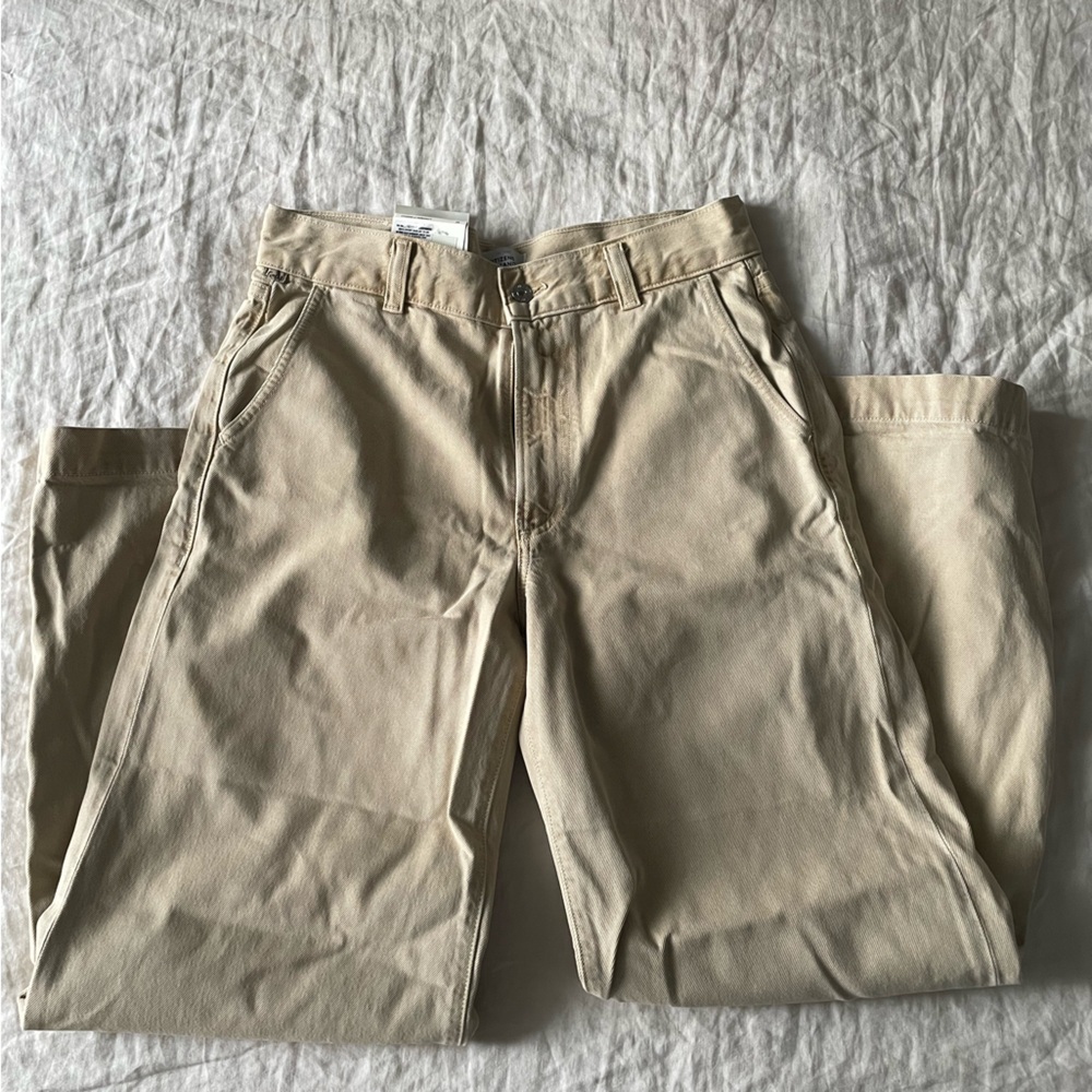 Citizens Of Humanity wide leg Beverly trouser in Taos Sand - Picture 5 of 9